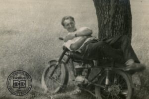 Michał Bołdyś na motorze