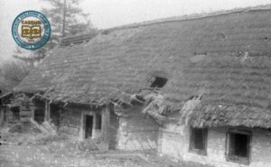 Stary dom kryty strzechą w Zdyni